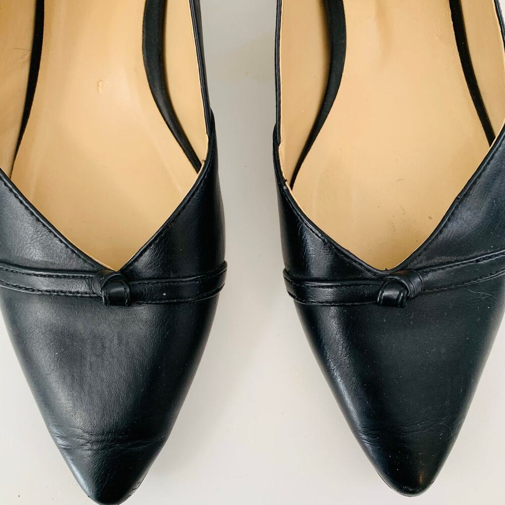 Naturalizer Black Leather Pointed Toe Ballet Flats Women’s US 8 Comfort Shoes - Picture 2 of 8